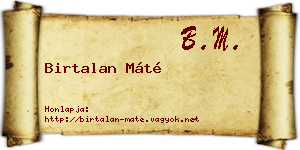 Birtalan Máté névjegykártya